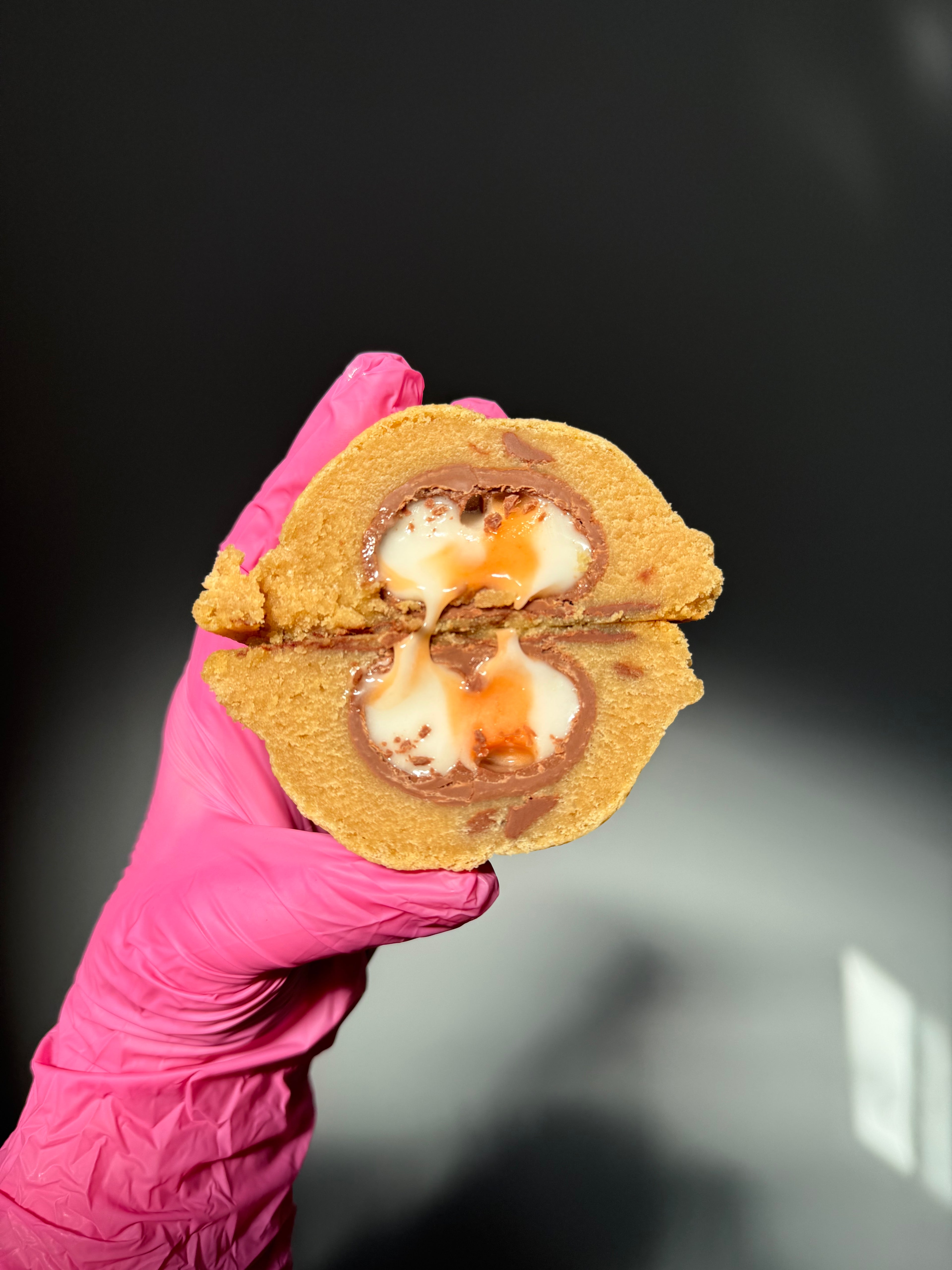 Milk chocolate creme egg stuffed cookies (full box of 8)
