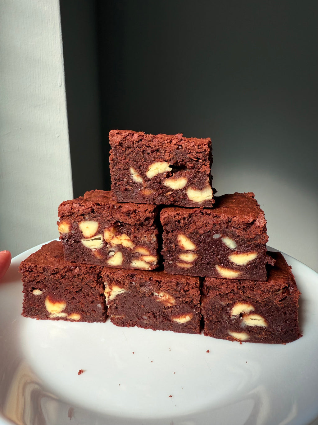 Fudgey chocolate brownie slab
