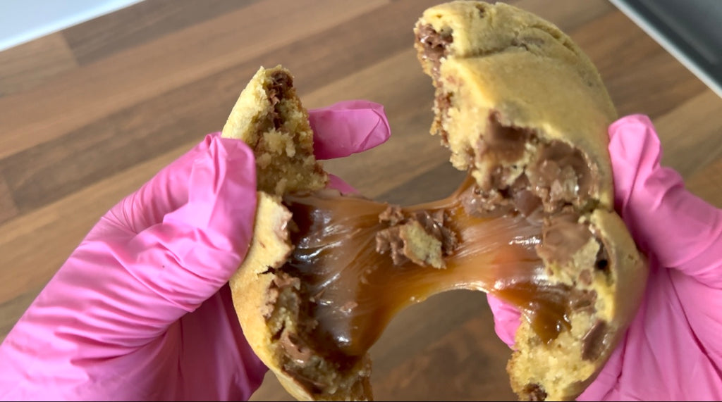 Milk chocolate caramel egg stuffed cookies (full box of 6)